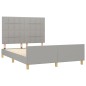 vidaXL Estructura de cama con cabecero de tela gris claro 140x200 cm vidaXL Estructura de cama con cabecero de tela gris claro 140x200 cm