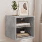 vidaXL Mueble de TV de pared con luces LED gris hormigón 30x28,5x30 cm