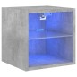 vidaXL Mueble de TV de pared con luces LED gris hormigón 30x28,5x30 cm