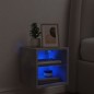 vidaXL Mueble de TV de pared con luces LED gris hormigón 30x28,5x30 cm