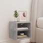 vidaXL Mueble de TV de pared con luces LED gris hormigón 30x28,5x30 cm