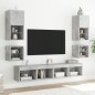 vidaXL Mueble de TV de pared con luces LED gris hormigón 30x28,5x30 cm