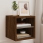 vidaXL Mueble de TV de pared con luces LED roble marrón 30x28,5x30 cm