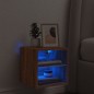 vidaXL Mueble de TV de pared con luces LED roble marrón 30x28,5x30 cm