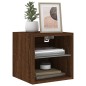 vidaXL Mueble de TV de pared con luces LED roble marrón 30x28,5x30 cm