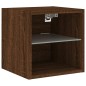 vidaXL Mueble de TV de pared con luces LED roble marrón 30x28,5x30 cm