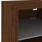 vidaXL Mueble de TV de pared con luces LED roble marrón 30x28,5x30 cm