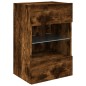 vidaXL Mueble de TV de pared con luces LED roble ahumado 40x30x60,5 cm