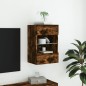 vidaXL Mueble de TV de pared con luces LED roble ahumado 40x30x60,5 cm