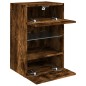 vidaXL Mueble de TV de pared con luces LED roble ahumado 40x30x60,5 cm
