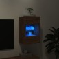 vidaXL Mueble de TV de pared con luces LED roble marrón 40x30x60,5 cm vidaXL Mueble de TV de pared con luces LED roble marrón 40x30x60,5 cm