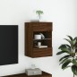 vidaXL Mueble de TV de pared con luces LED roble marrón 40x30x60,5 cm vidaXL Mueble de TV de pared con luces LED roble marrón 40x30x60,5 cm