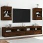 vidaXL Mueble de TV de pared con luces LED roble marrón 40x30x60,5 cm vidaXL Mueble de TV de pared con luces LED roble marrón 40x30x60,5 cm
