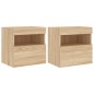 vidaXL Muebles de TV de pared luces LED 2 uds roble Sonoma 40x30x40 cm
