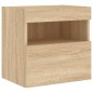 vidaXL Muebles de TV de pared luces LED 2 uds roble Sonoma 40x30x40 cm