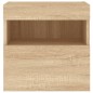 vidaXL Muebles de TV de pared luces LED 2 uds roble Sonoma 40x30x40 cm