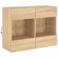 vidaXL Mueble TV de pared con luces LED roble Sonoma 78,5x30x60,5 cm vidaXL Mueble TV de pared con luces LED roble Sonoma 78,5x30x60,5 cm