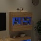 vidaXL Mueble TV de pared con luces LED roble Sonoma 78,5x30x60,5 cm vidaXL Mueble TV de pared con luces LED roble Sonoma 78,5x30x60,5 cm