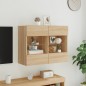 vidaXL Mueble TV de pared con luces LED roble Sonoma 78,5x30x60,5 cm vidaXL Mueble TV de pared con luces LED roble Sonoma 78,5x30x60,5 cm