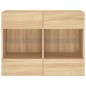 vidaXL Mueble TV de pared con luces LED roble Sonoma 78,5x30x60,5 cm vidaXL Mueble TV de pared con luces LED roble Sonoma 78,5x30x60,5 cm