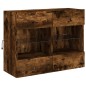 vidaXL Mueble TV de pared con luces LED roble ahumado 78,5x30x60,5 cm vidaXL Mueble TV de pared con luces LED roble ahumado 78,5x30x60,5 cm