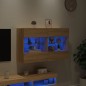 vidaXL Mueble TV de pared con luces LED roble Sonoma 98,5x30x60,5 cm vidaXL Mueble TV de pared con luces LED roble Sonoma 98,5x30x60,5 cm