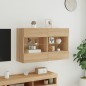 vidaXL Mueble TV de pared con luces LED roble Sonoma 98,5x30x60,5 cm vidaXL Mueble TV de pared con luces LED roble Sonoma 98,5x30x60,5 cm