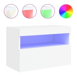 vidaXL Mueble de TV de pared con luces LED blanco 60x30x40 cm