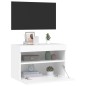 vidaXL Mueble de TV de pared con luces LED blanco 60x30x40 cm