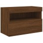 vidaXL Mueble de TV de pared con luces LED roble marrón 60x30x40 cm