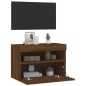 vidaXL Mueble de TV de pared con luces LED roble marrón 60x30x40 cm