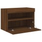 vidaXL Mueble de TV de pared con luces LED roble marrón 60x30x40 cm