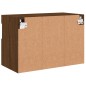 vidaXL Mueble de TV de pared con luces LED roble marrón 60x30x40 cm