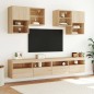 vidaXL Mueble de TV de pared con luces LED roble Sonoma 100x30x40 cm vidaXL Mueble de TV de pared con luces LED roble Sonoma 100x30x40 cm