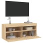 vidaXL Mueble de TV de pared con luces LED roble Sonoma 100x30x40 cm vidaXL Mueble de TV de pared con luces LED roble Sonoma 100x30x40 cm