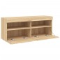 vidaXL Mueble de TV de pared con luces LED roble Sonoma 100x30x40 cm vidaXL Mueble de TV de pared con luces LED roble Sonoma 100x30x40 cm
