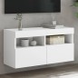 vidaXL Mueble de TV de pared con luces LED blanco 80x30x40 cm vidaXL Mueble de TV de pared con luces LED blanco 80x30x40 cm