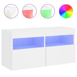 vidaXL Mueble de TV de pared con luces LED blanco 80x30x40 cm