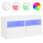 vidaXL Mueble de TV de pared con luces LED blanco 80x30x40 cm vidaXL Mueble de TV de pared con luces LED blanco 80x30x40 cm