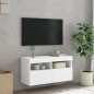 vidaXL Mueble de TV de pared con luces LED blanco 80x30x40 cm vidaXL Mueble de TV de pared con luces LED blanco 80x30x40 cm