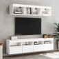 vidaXL Mueble de TV de pared con luces LED blanco 80x30x40 cm vidaXL Mueble de TV de pared con luces LED blanco 80x30x40 cm
