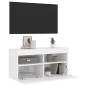 vidaXL Mueble de TV de pared con luces LED blanco 80x30x40 cm vidaXL Mueble de TV de pared con luces LED blanco 80x30x40 cm