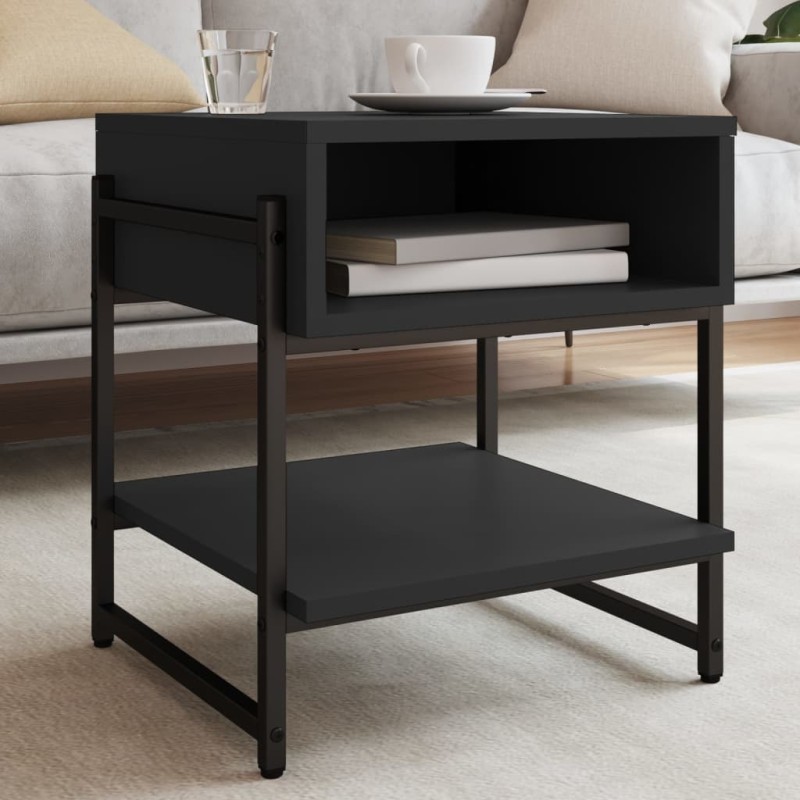 vidaXL Mesa de centro madera de ingeniería negro 40x40x45 cm vidaXL Mesa de centro madera de ingeniería negro 40x40x45 cm