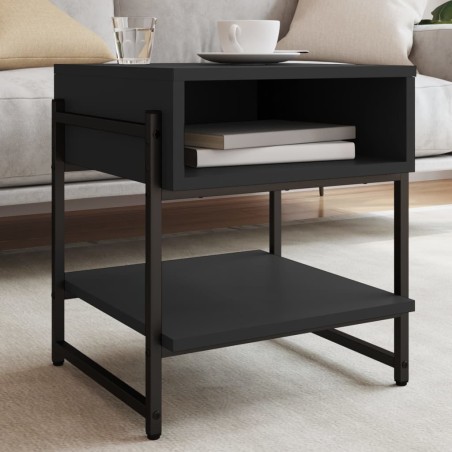 vidaXL Mesa de centro madera de ingeniería negro 40x40x45 cm