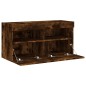 vidaXL Mueble de TV de pared con luces LED roble ahumado 80x30x40 cm