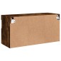 vidaXL Mueble de TV de pared con luces LED roble ahumado 80x30x40 cm