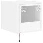 vidaXL Mueble de TV de pared con luces LED blanco 30,5x35x30 cm vidaXL Mueble de TV de pared con luces LED blanco 30,5x35x30 cm