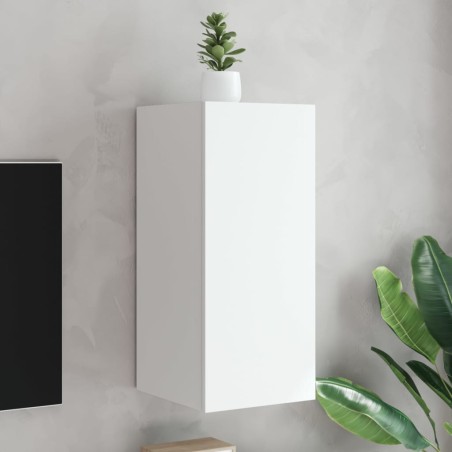 vidaXL Mueble de TV de pared con luces LED blanco 30,5x35x70 cm