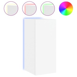 vidaXL Mueble de TV de pared con luces LED blanco 30,5x35x70 cm