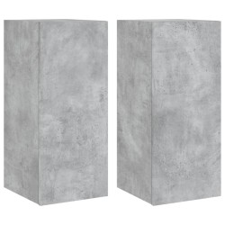 vidaXL Muebles TV de pared luces LED 2 uds gris hormigón 30,5x35x70 cm